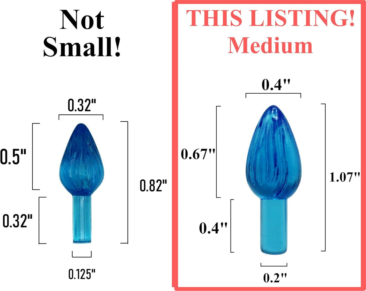 Size comparison showing the medium twist size supplied versus a smaller insert