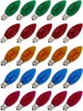 Creative Hobbies C9 Blinking Multicolor Bulbs, 7W E17 – 25 Pack