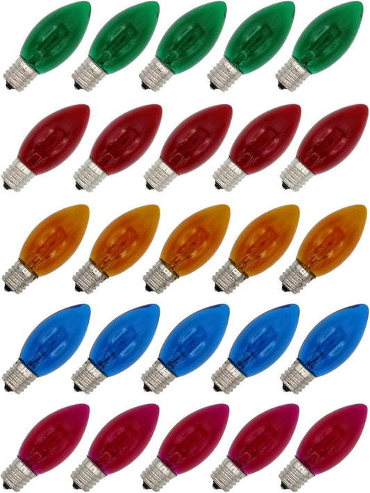Creative Hobbies C9 Blinking Multicolor Bulbs, 7W E17 – 25 Pack