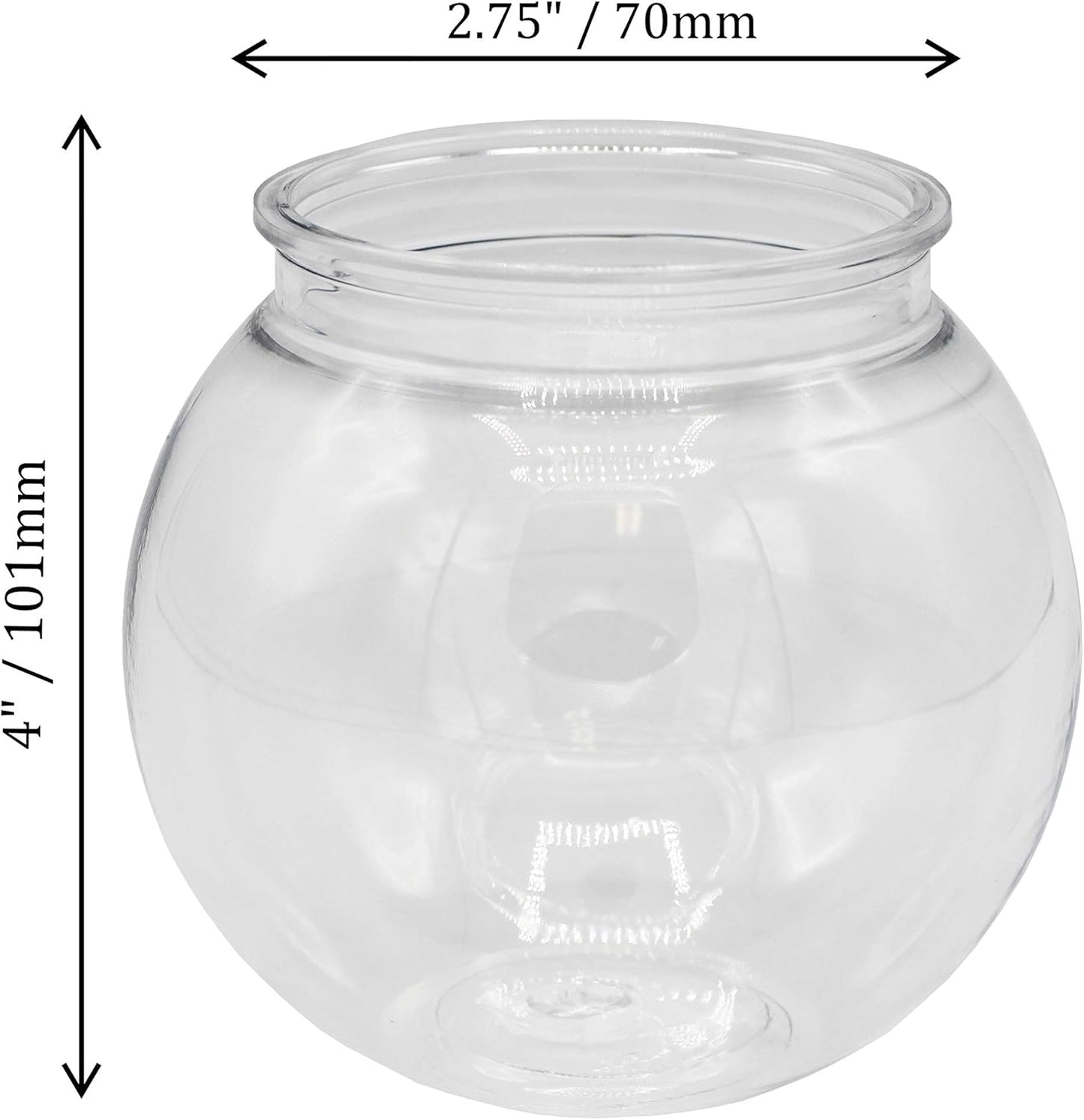 12 Pack - 4 Inch (100mm) Ivy Bowls Clear Plastic Shatterproof - 16 Ounce -Great For Fishbowl, Carnival Games, Candy, Party Favors, Table Centerpieces, Vase, Drinks