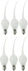 6 Watt, S6 Shape, Silicone Dipped, Country Style, Electric Candle Lamp Chandelier Light Bulbs, Individually Boxed, Wholesale Pack of 6 Bulbs