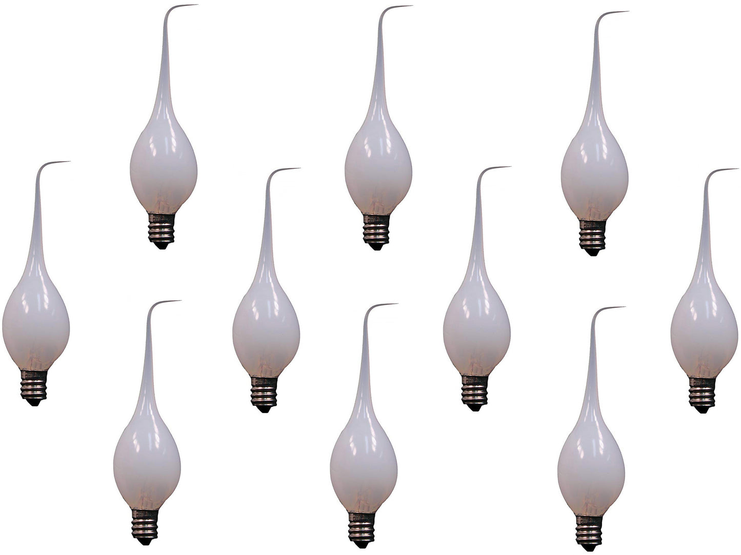 10 Pack - Silicone Dipped Electric Candle Lamp Chandelier Light Bulbs, - nickel, for night light