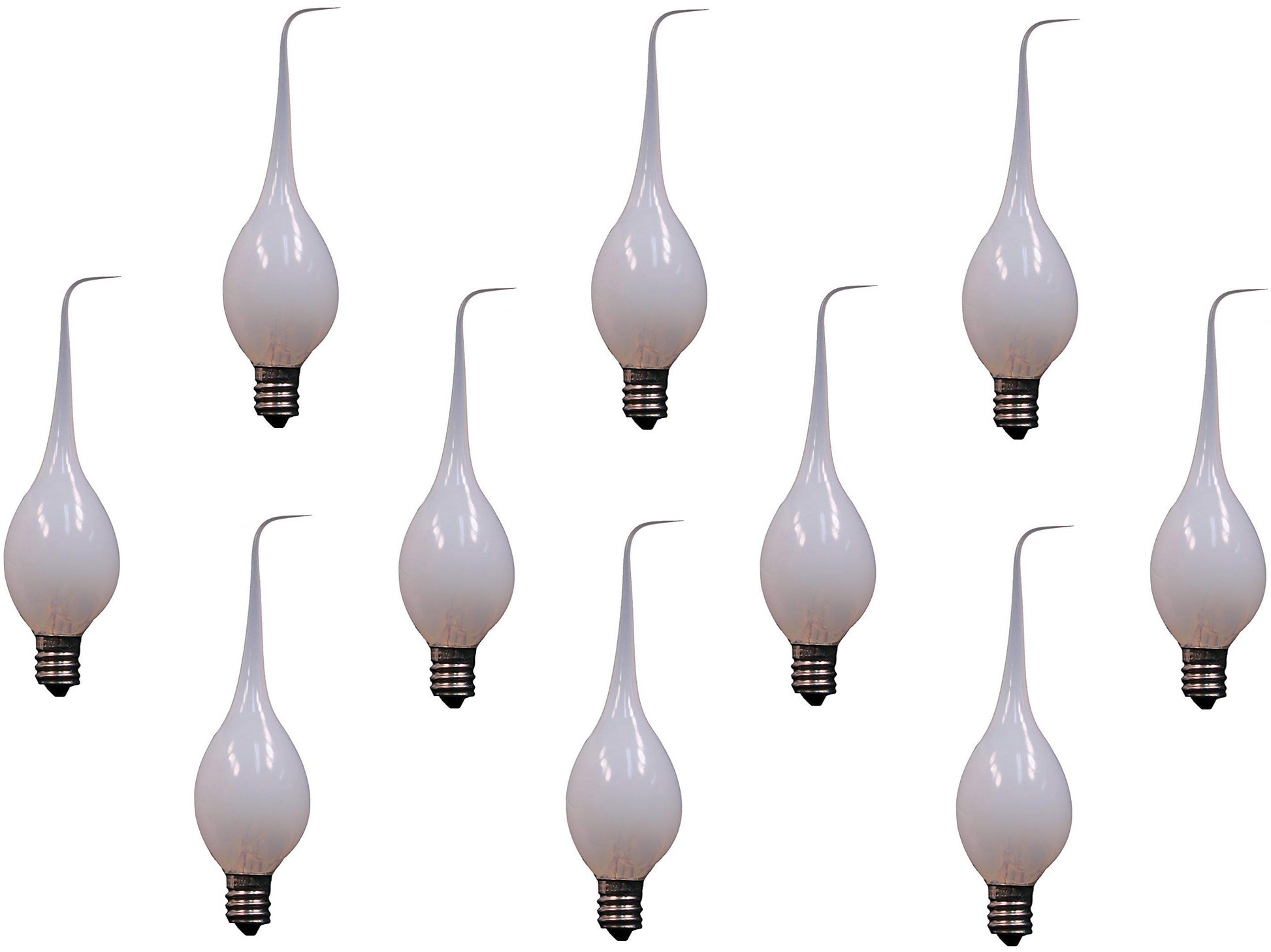 10 Pack - Silicone Dipped Electric Candle Lamp Chandelier Light Bulbs, - nickel, for night light
