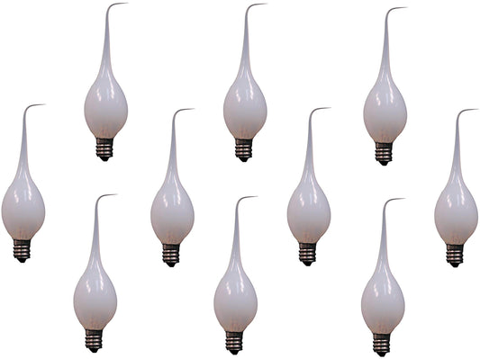 10 Pack - Silicone Dipped Electric Candle Lamp Chandelier Light Bulbs, - nickel, for night light