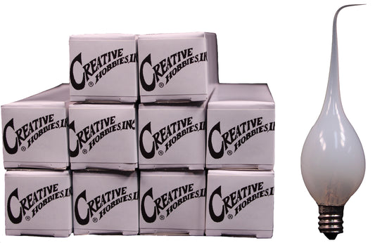 Box of 25 - Silicone Dipped Electric Candle Lamp Chandelier Light Bulbs, - nickel, for night light
