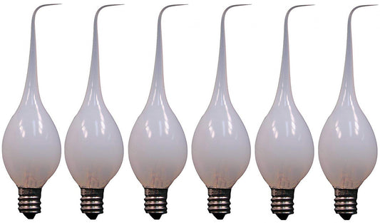 6-Pack, Silicone Dipped Candle Light Bulbs, 7 Watt, Longer Life Country Style, - for night light