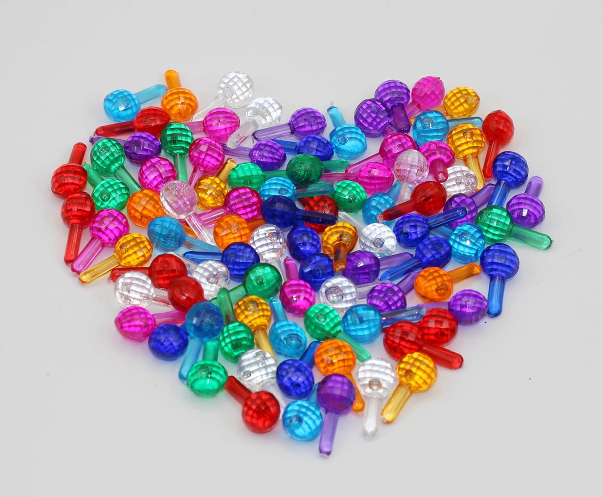 Creative Hobbies Plastic Lites for Ceramic Christmas Trees, Faceted Globe Light Ornaments, Multi Colors, 100 Piece Pack