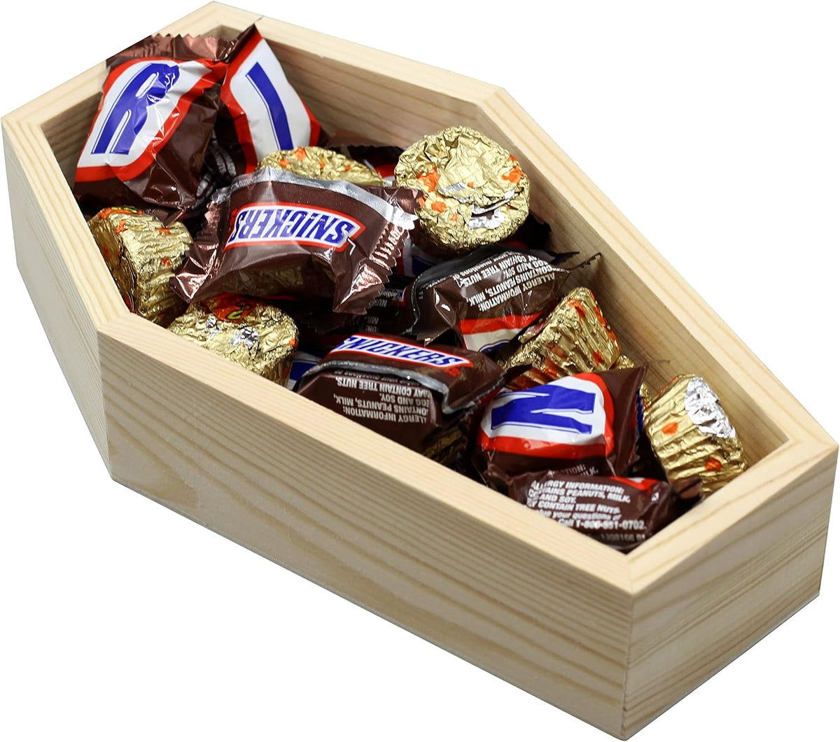 8 Inch Unfinished Wood Coffin Trays for Halloween - 3 Pack