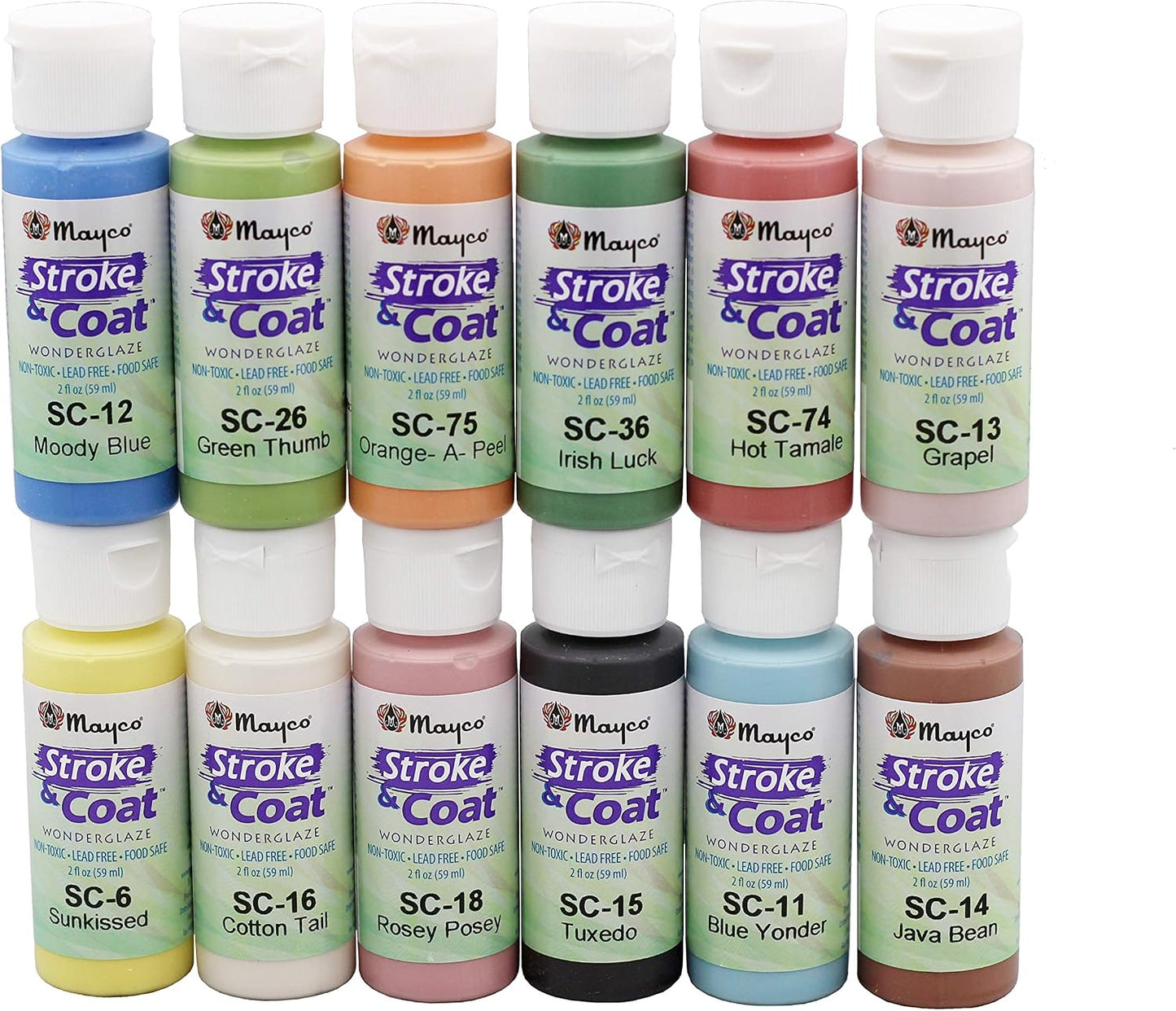 Creative Hobbies Ceramic Glaze Kit 1 Featuring Mayco Stroke & Coat, Includes How to Paint Pottery Booklet