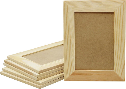 Unfinished Wood Picture Frames 6x8, Pack of 6 – DIY Paint & Craft
