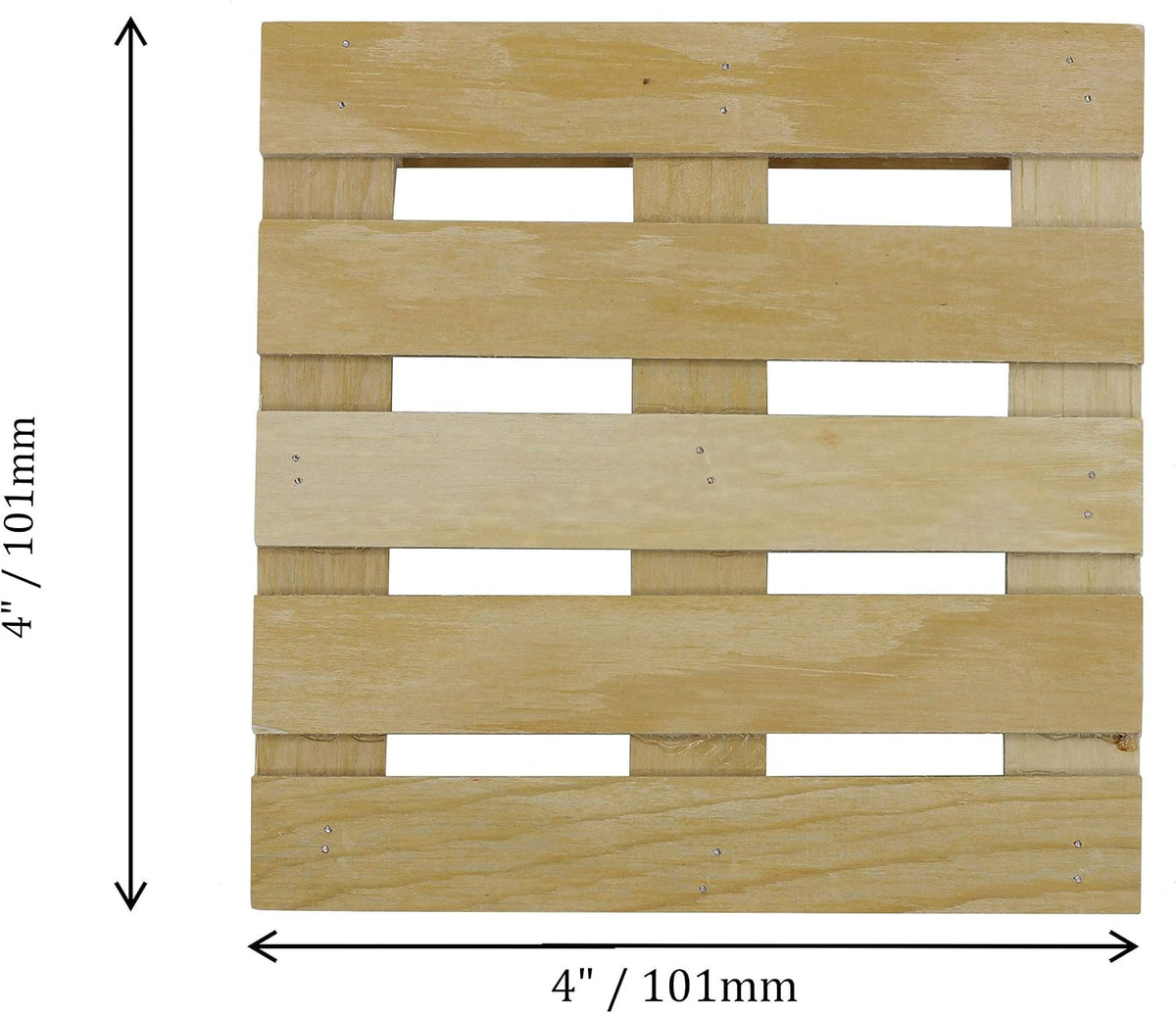 Unfinished Mini Wood Pallet Coasters for Drinks and DIY Crafts, 4 Inch - 6 Pack