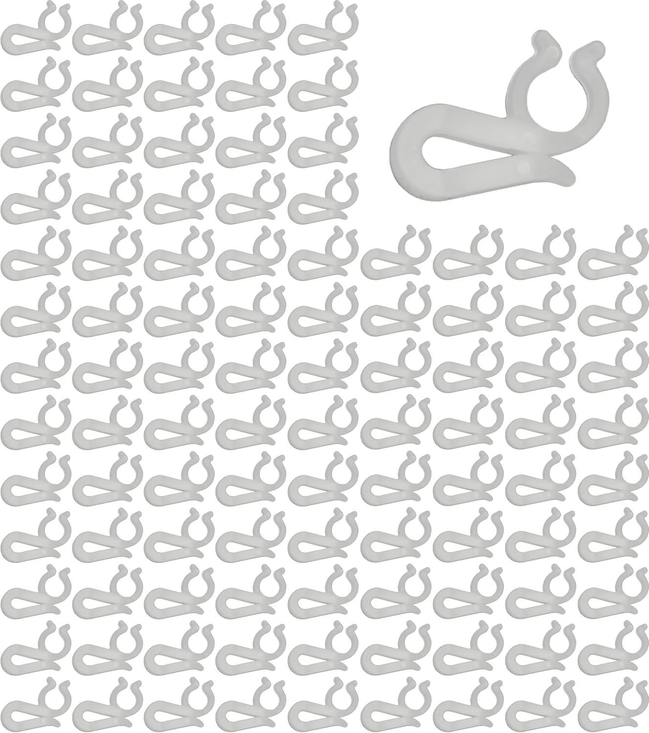 Projectpak Mighty Light Clip Hangers for Christmas Holiday Light Strings, Hook Mini Lights, C7, C9 and More to Gutters and Shingles | 100 Pack