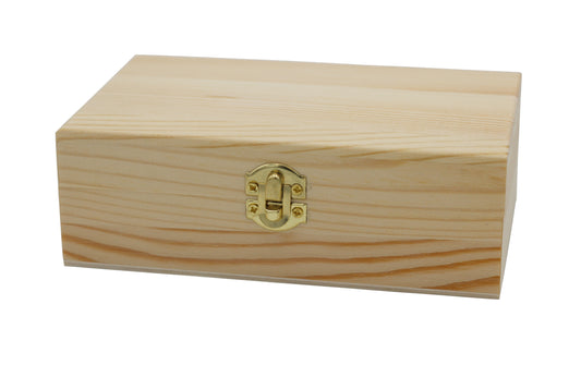 Unfinished Wood Craft Box – Light Unfinished Wood with Clasp – Make Your Own
