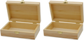 Unfinished Wood Craft Box – Light Unfinished Wood with Clasp – Make Your Own Gift Box, Jewelry Box, Photo Box - Decorate with Paint, Ribbon, Decoupage and More – 6" x 4" x 2" | 2 Pack