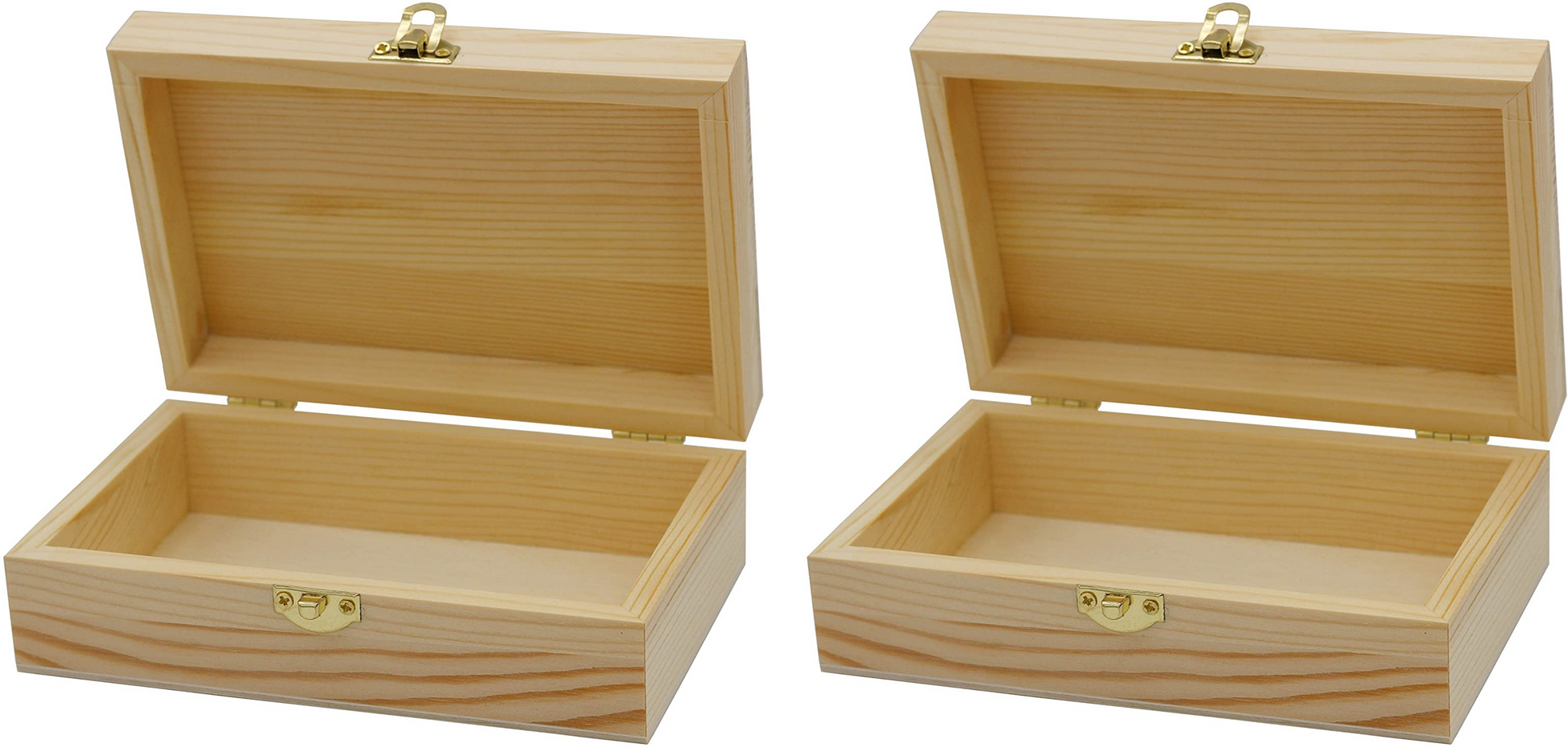 Unfinished Wood Craft Box – Light Unfinished Wood with Clasp – Make Your Own