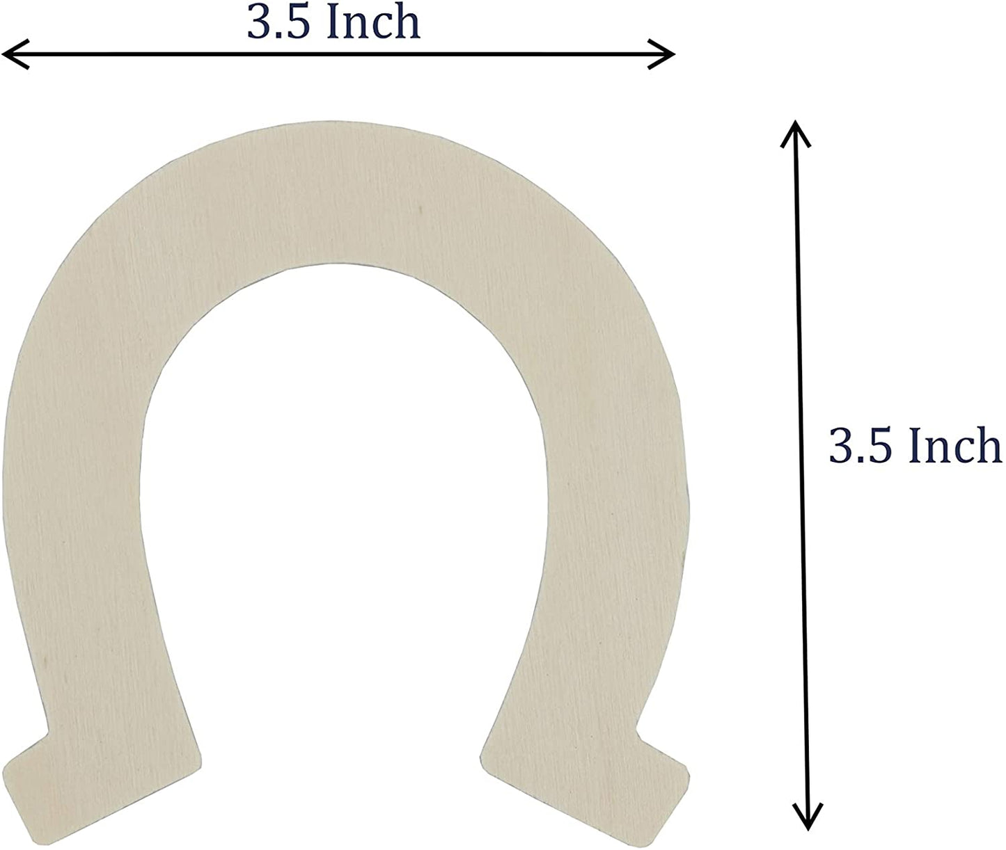 3.5 Inch Unfinished Craft Wooden Horseshoe Shapes, Pack of 24, Ready to Paint - detail