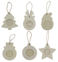 36-Pack Photo Frame Ornaments, Holiday Christmas Themed Assortment - Santa, Snowman, Star and More Ready to Decorate