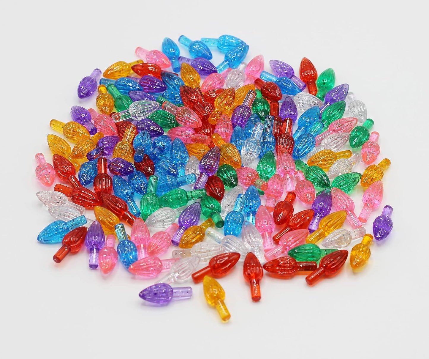Multicolor Glitter Medium Twist Replacement Lights for Ceramic Christmas Trees - 144 Pack