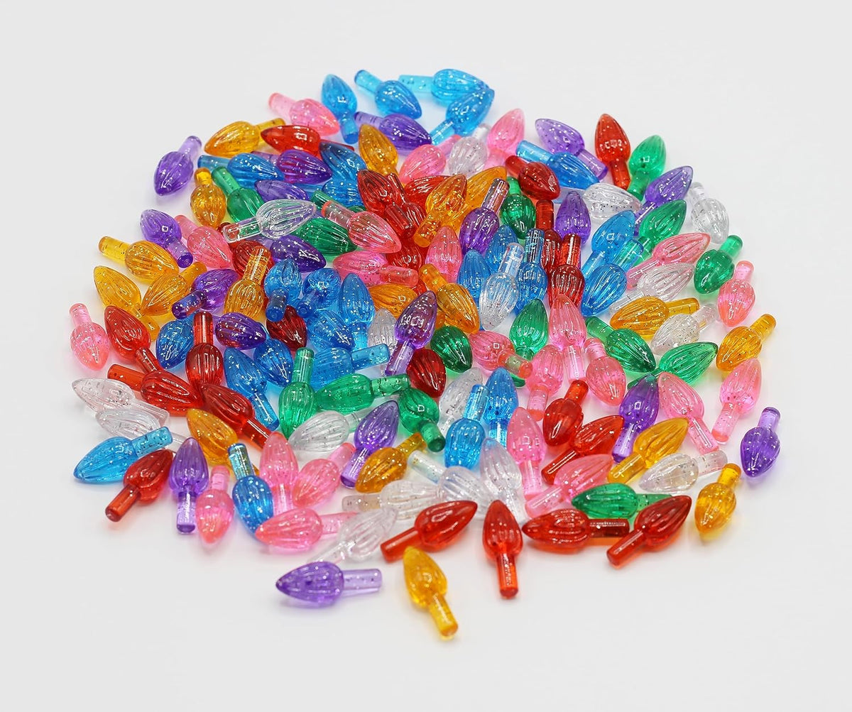 Assortment of multicolor glittered medium twist replacement lights