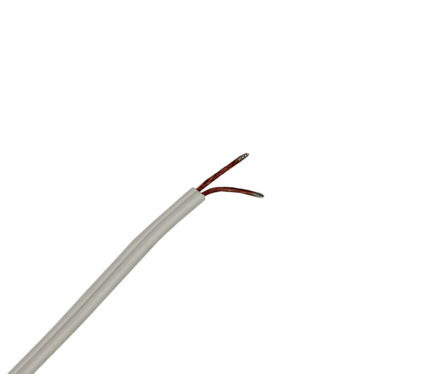 Lamp Cord With Polarized End Plug, Stripped Tips Ready For Wiring -8 Foot White - side view