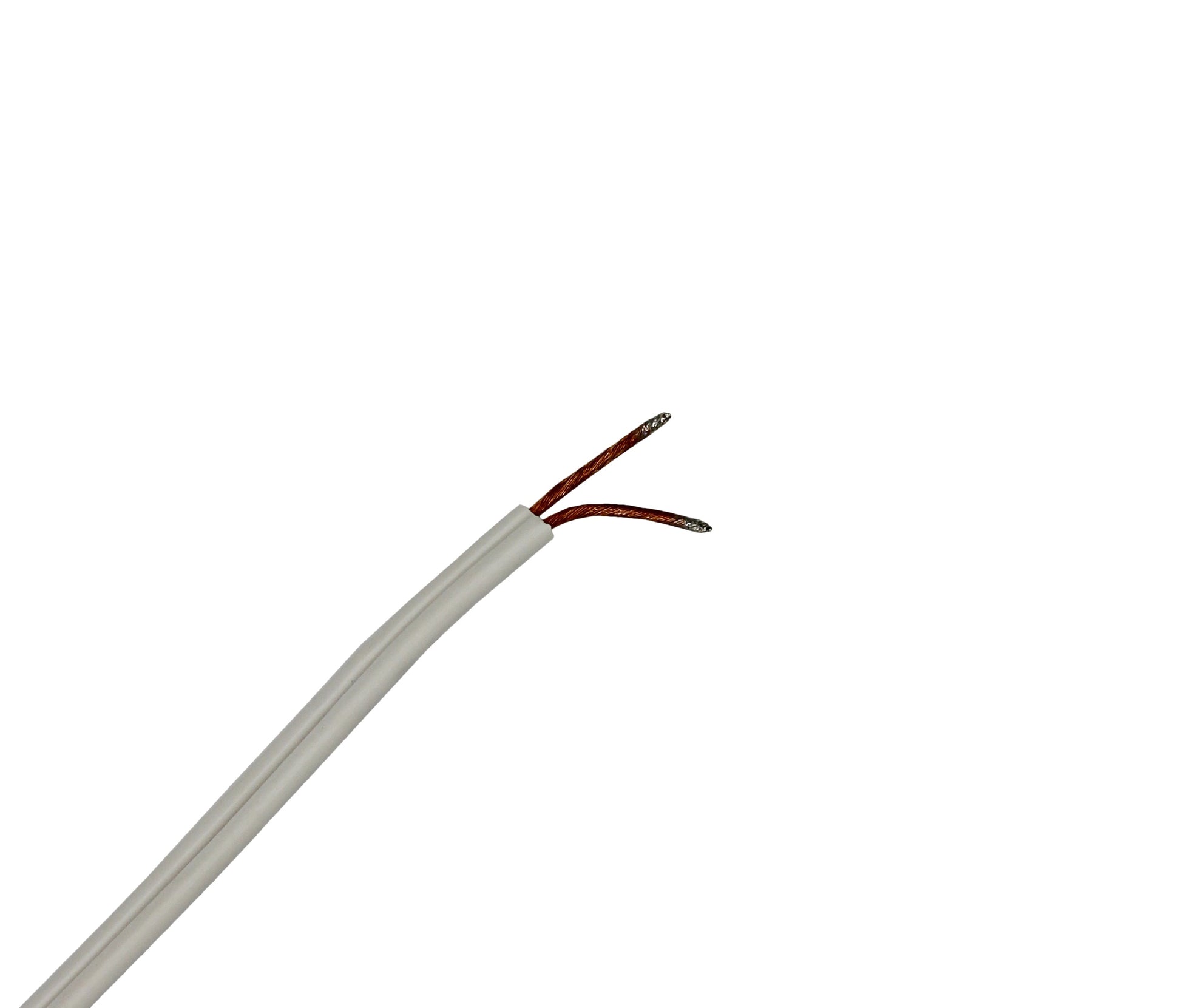 Lamp Cord With Polarized End Plug, Stripped Tips Ready For Wiring -8 Foot White - side view