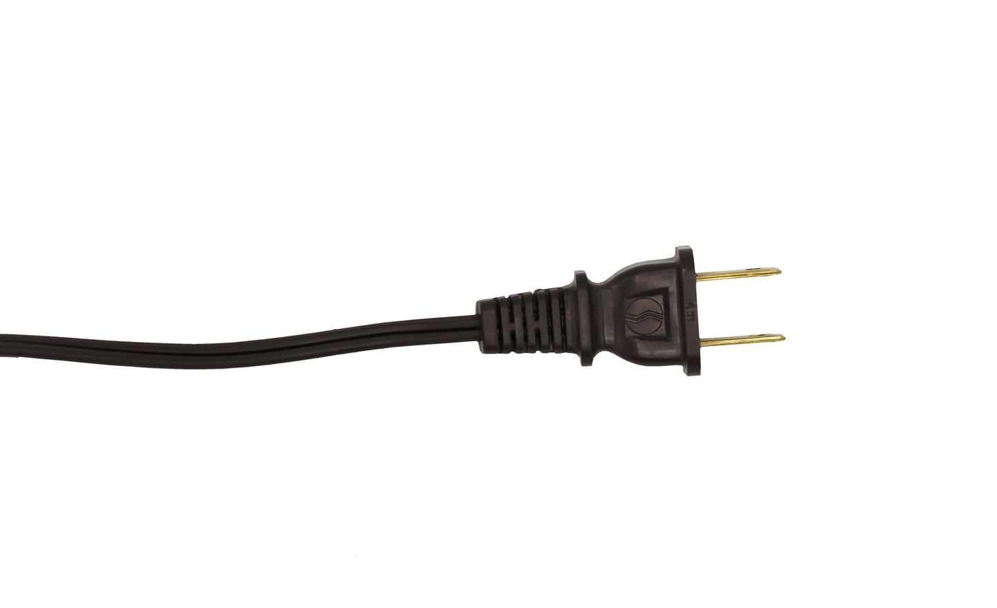 Lamp Cord With Polarized End Plug, Stripped Tips Ready For Wiring -8 Foot Brown - side view