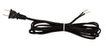 Black 18 Gauge Lamp Cord with Polarized Plug and Stripped Tinned Ends - 8 Foot