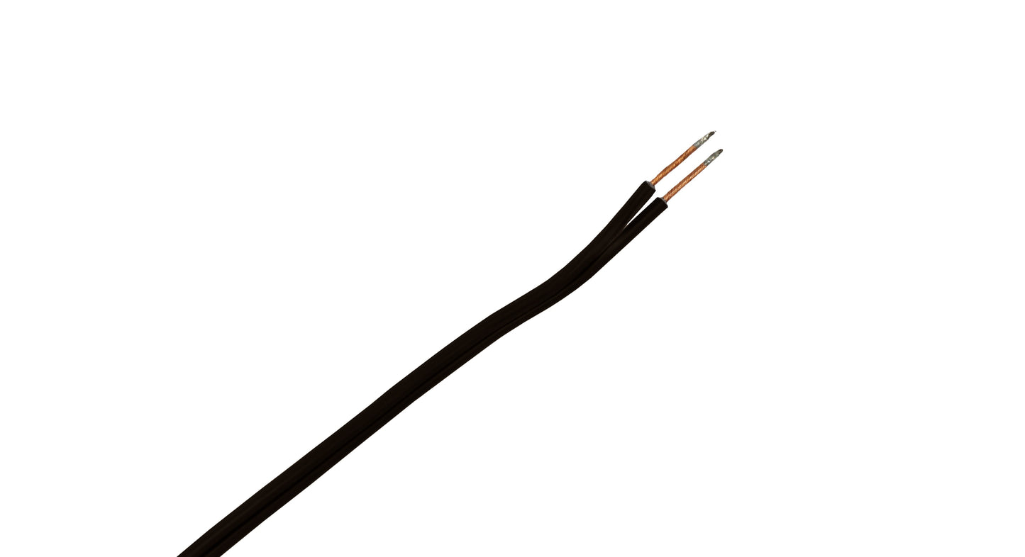 Lamp Cord With Polarized End Plug, Stripped Tips Ready For Wiring -8 Foot Black - side view
