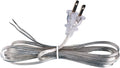 Silver 18 Gauge Lamp Cord with Polarized Plug and Stripped Tinned Ends - 8 Foot
