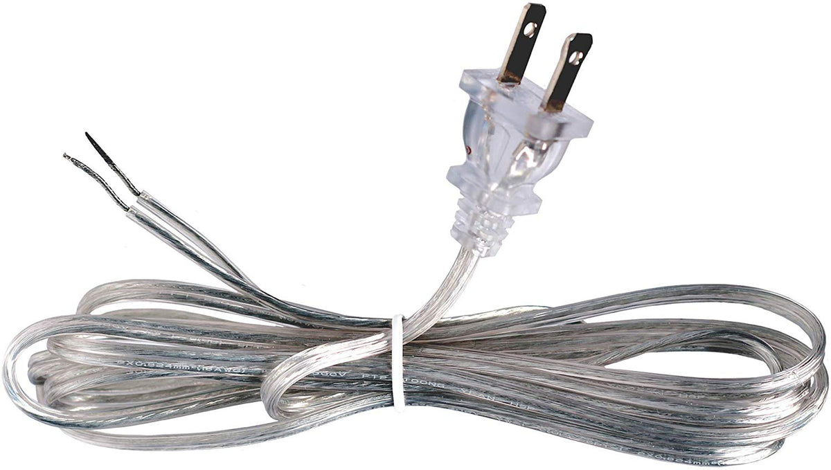 Silver Lamp Cord, 8 Foot Long, Replacement Lamp Cord Lamp Repair Part, 18/2 - plastic
