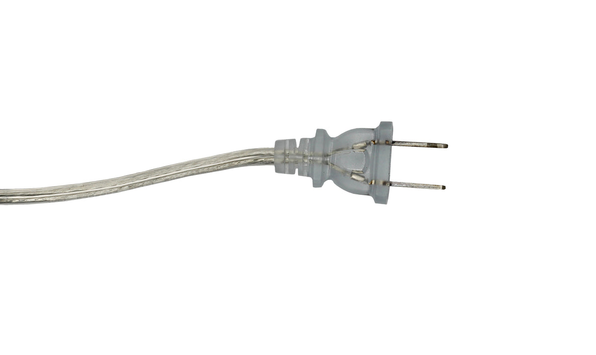 Silver Lamp Cord, 8 Foot Long, Replacement Lamp Cord Lamp Repair Part, 18/2 - side view