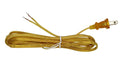 Gold 18 Gauge Lamp Cord with Polarized Plug and Stripped Tinned Ends - 8 Foot