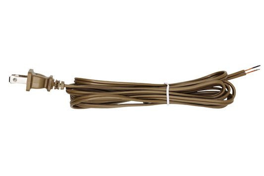 Lamp Cord With Polarized End Plug, Stripped Tips Ready For Wiring -8 Foot - plastic