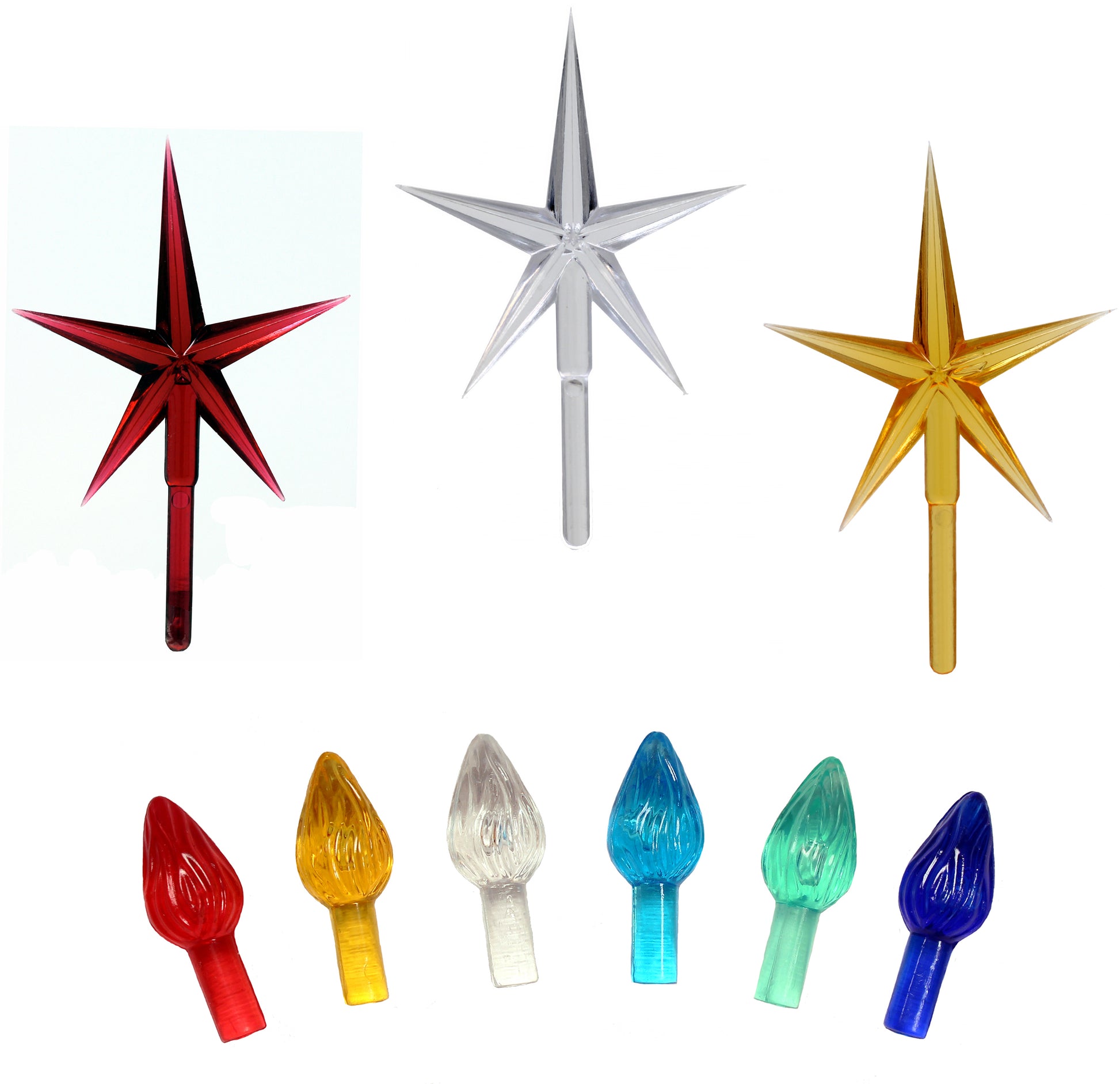 Ceramic Christmas Tree Replacement Lights, Medium Twist Light Ornaments, 100 Pc - plastic
