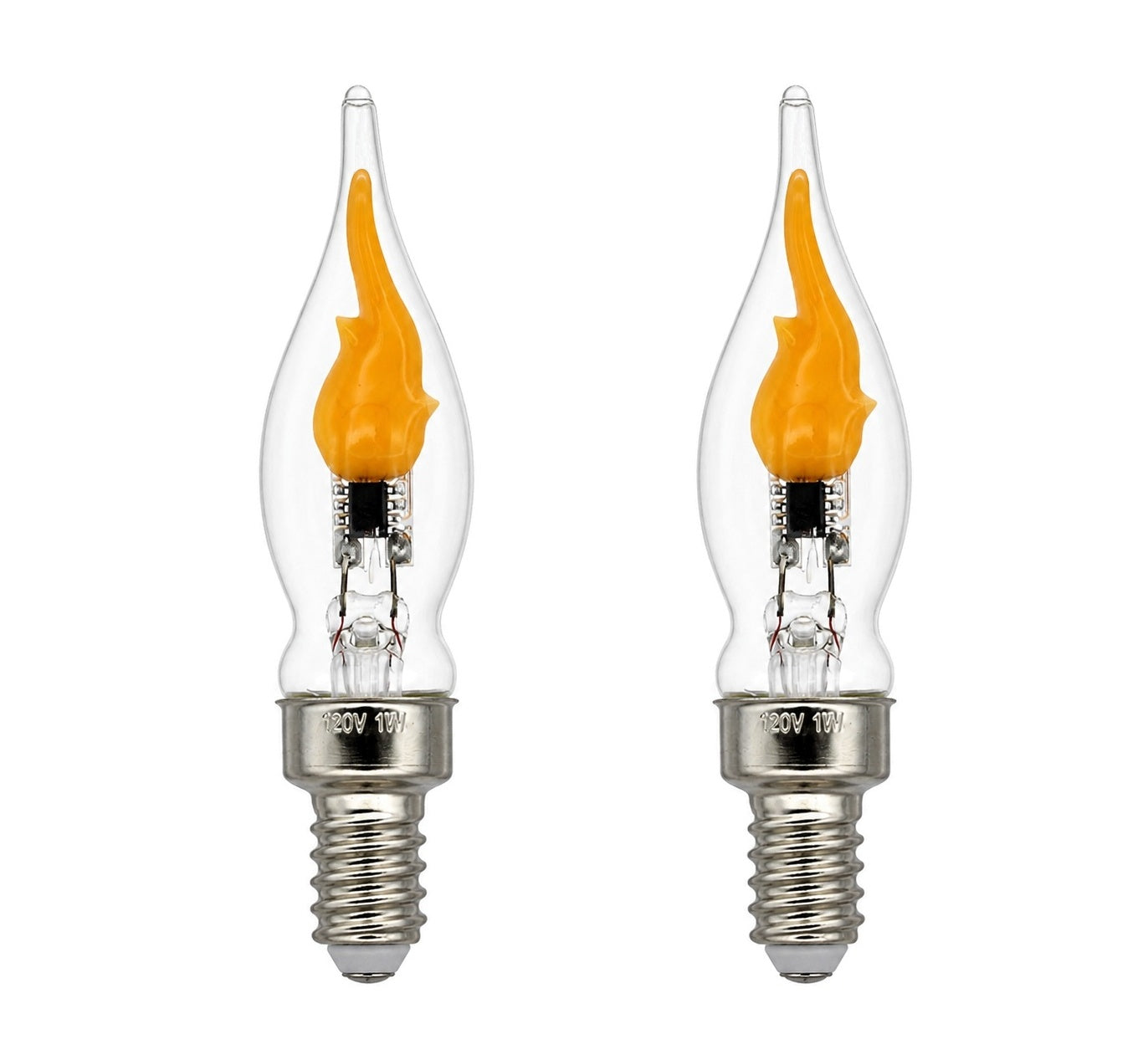 Creative Hobbies E12 LED Flicker Flame Bulbs, 1W, 2 Pack