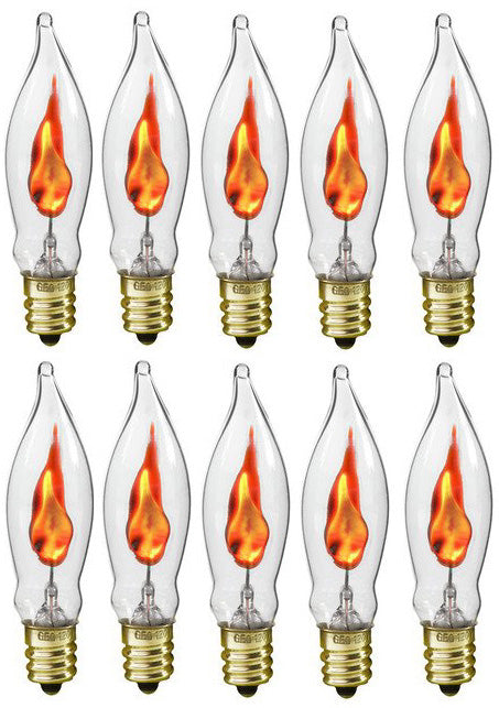 A101 Flicker Flame Light Bulb -3 Watt, Flame Shaped, Nickel Plated Base,- - for night light