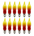 12 Pack Orange & Red Flame Tip Incandescent Bulbs, 7W 120V, E12 Candelabra Base, Perfect for Electric Window Candles, Chandeliers, Sconces, Halloween & Fall Décor