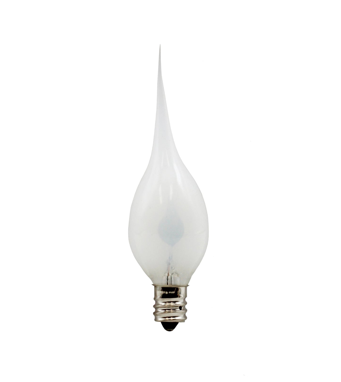 Silicone Dipped Flicker Flame C7 Bulbs, 1W 120V, E12 Candelabra Base - - side view