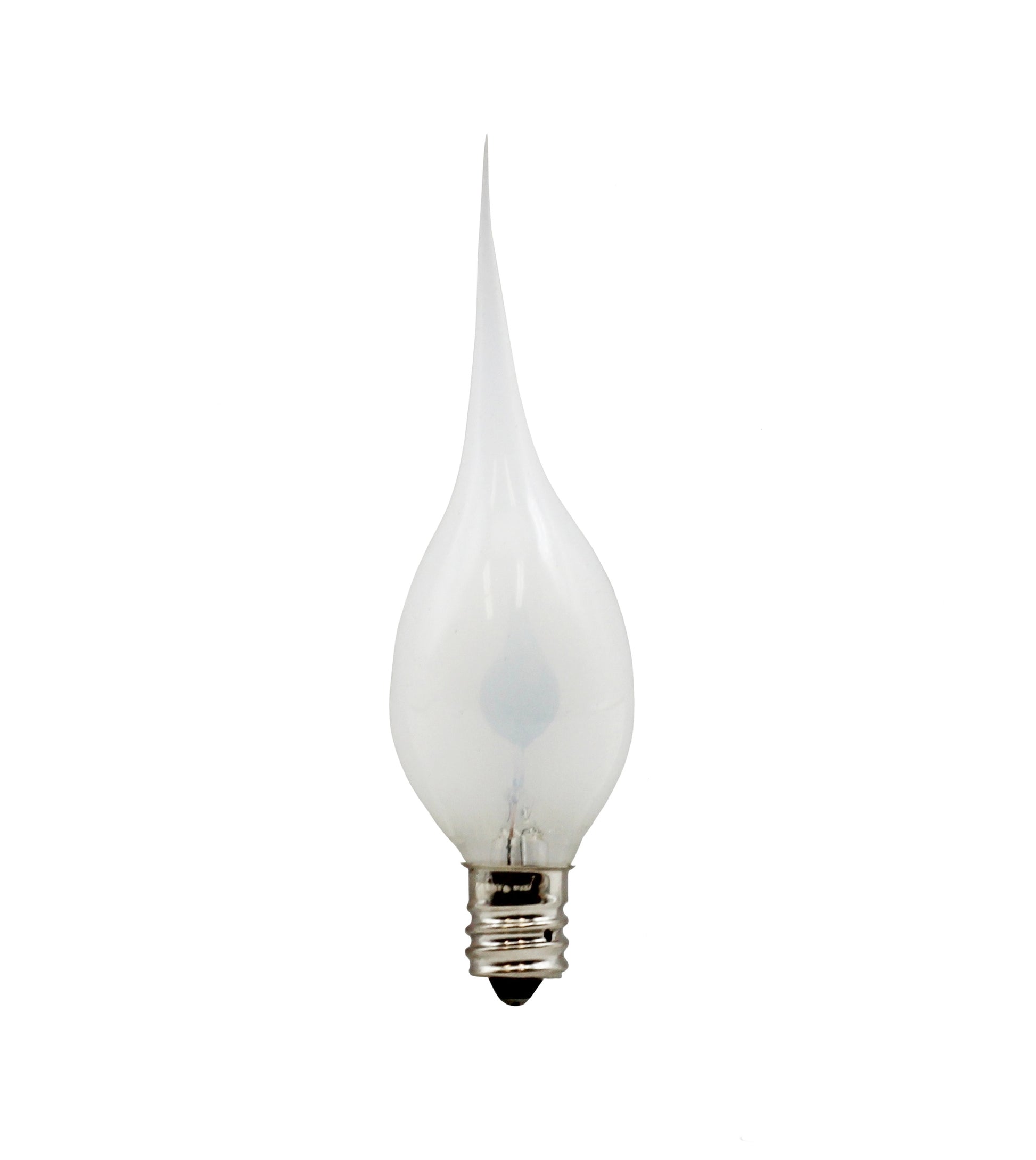 Silicone Dipped Flicker Flame C7 Bulbs, 1W 120V, E12 Candelabra Base - - side view