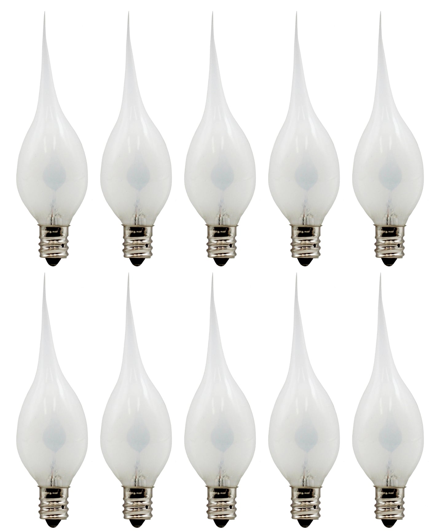 Silicone Dipped Flicker Flame C7 Bulbs, 1W 120V, E12 Candelabra Base - - glass, for night light