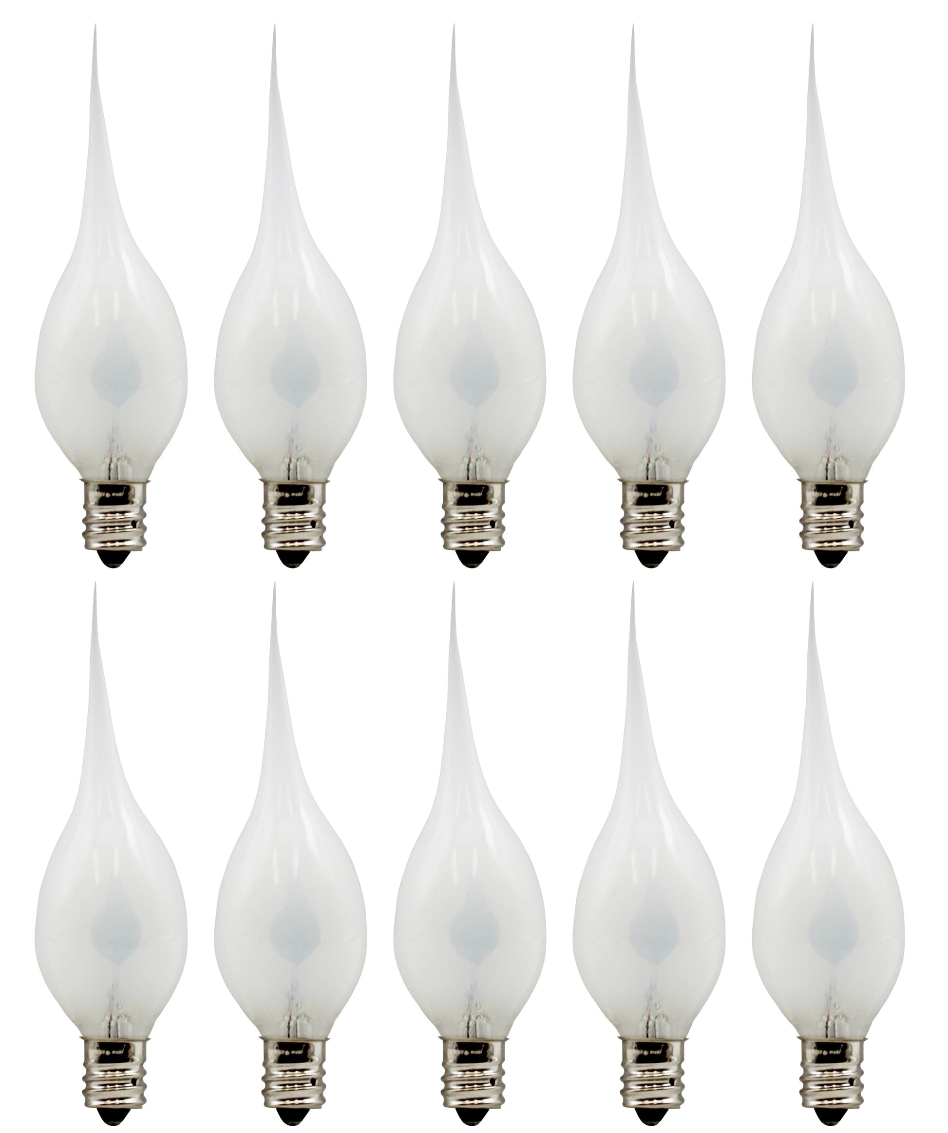 Silicone Dipped Flicker Flame C7 Bulbs, 1W 120V, E12 Candelabra Base - - glass, for night light