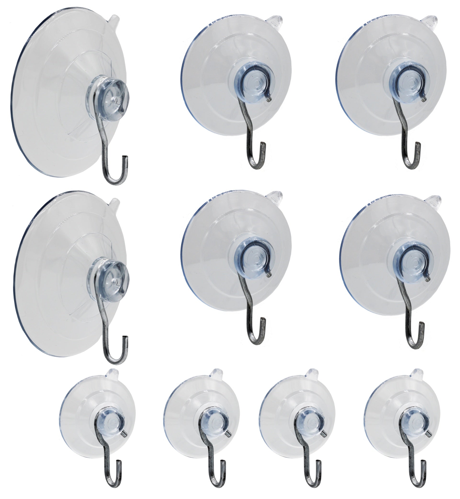 Suction Cup Hooks Combo Pack, 10 Pack, Powerful Window Hanging Suction Cups for - glass