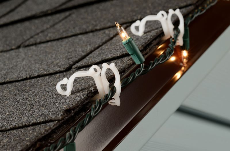 All-Purpose Holiday Light Clips for Gutters and Shingles - Mount C5, C6, C7, - close-up
