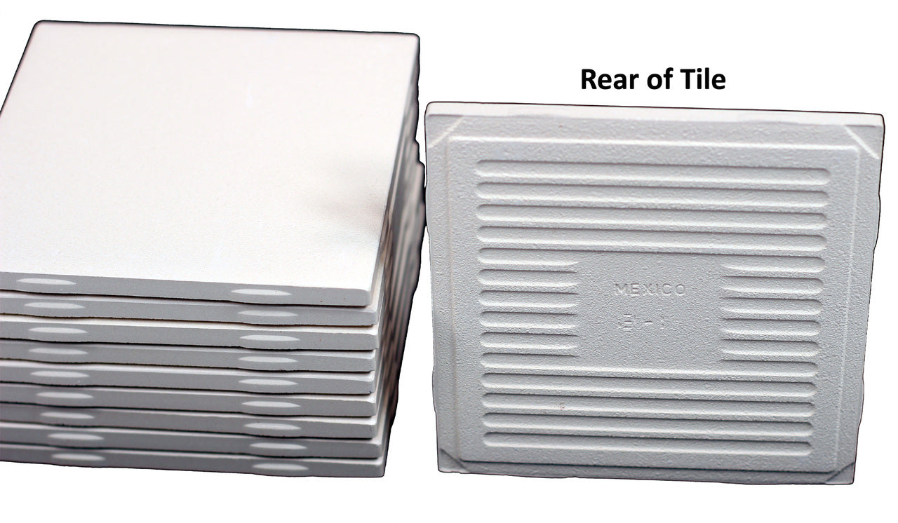 Un-glazed Ceramic Bisque Tiles for Decorating with Underglazes and Glazes, 4.25 - side view