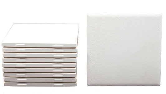 Un-glazed Ceramic Bisque Tiles for Decorating with Underglazes and Glazes, 4.25 - for craft