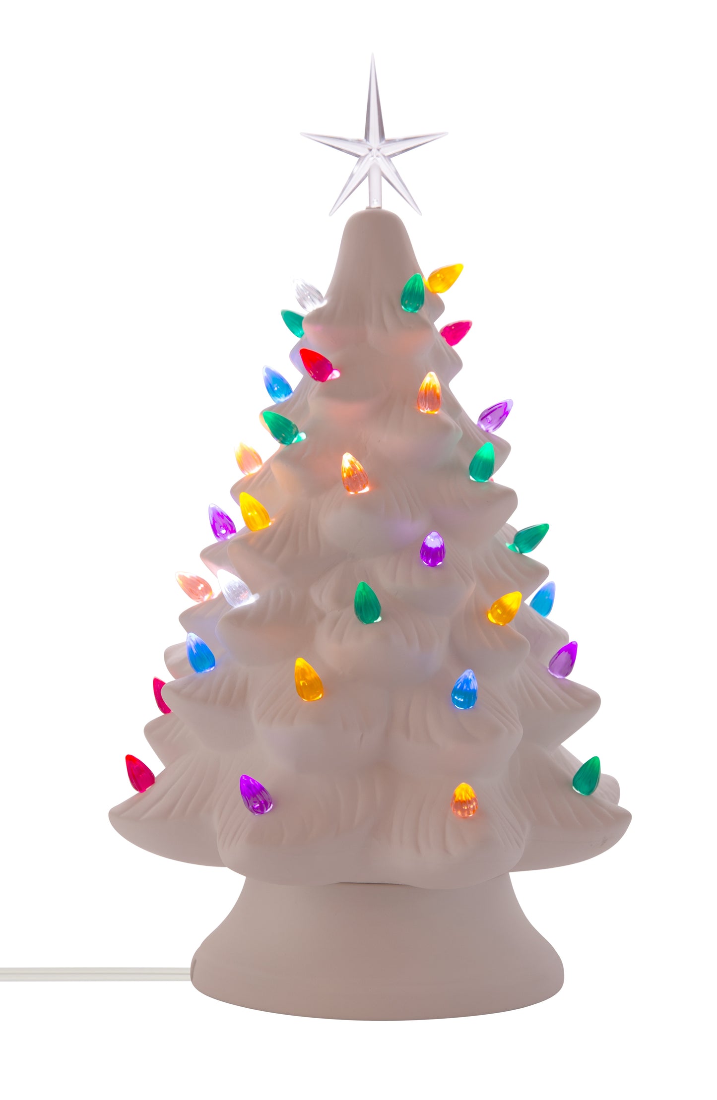 Ceramic Bisque - Ready to Paint - Large Christmas Tree & Base - Light Up! - - detail