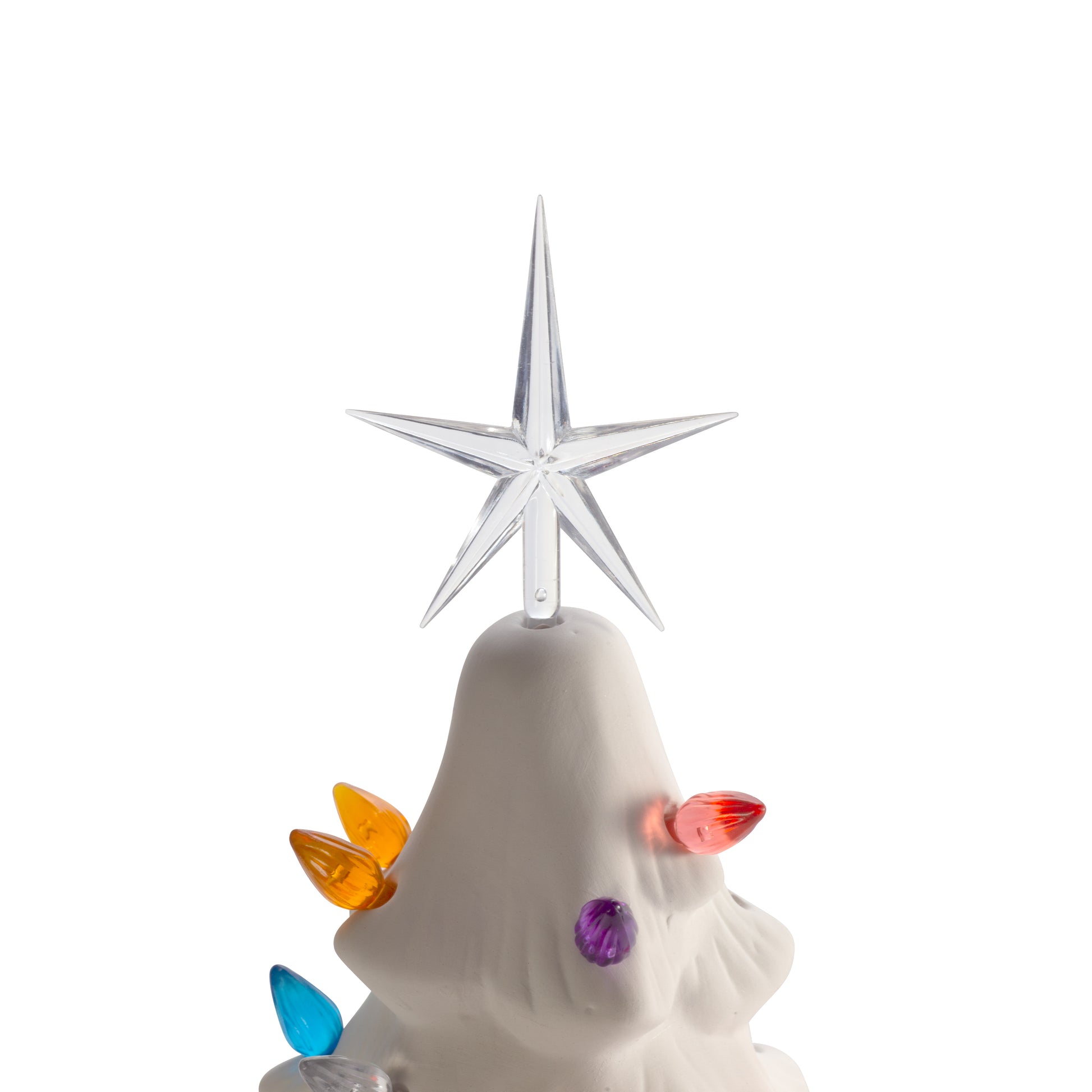 Ceramic Bisque - Ready to Paint - Large Christmas Tree & Base - Light Up! - - close-up