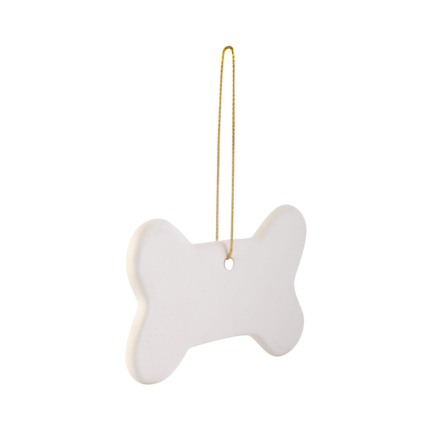 Ready to Paint DIY Ceramic Bisque Bone Shape Ornaments with Hanger for - close-up
