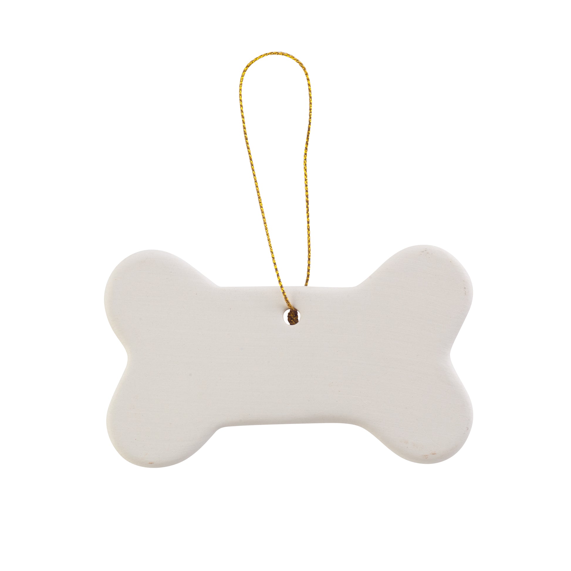 Ready to Paint DIY Ceramic Bisque Bone Shape Ornaments with Hanger for - detail