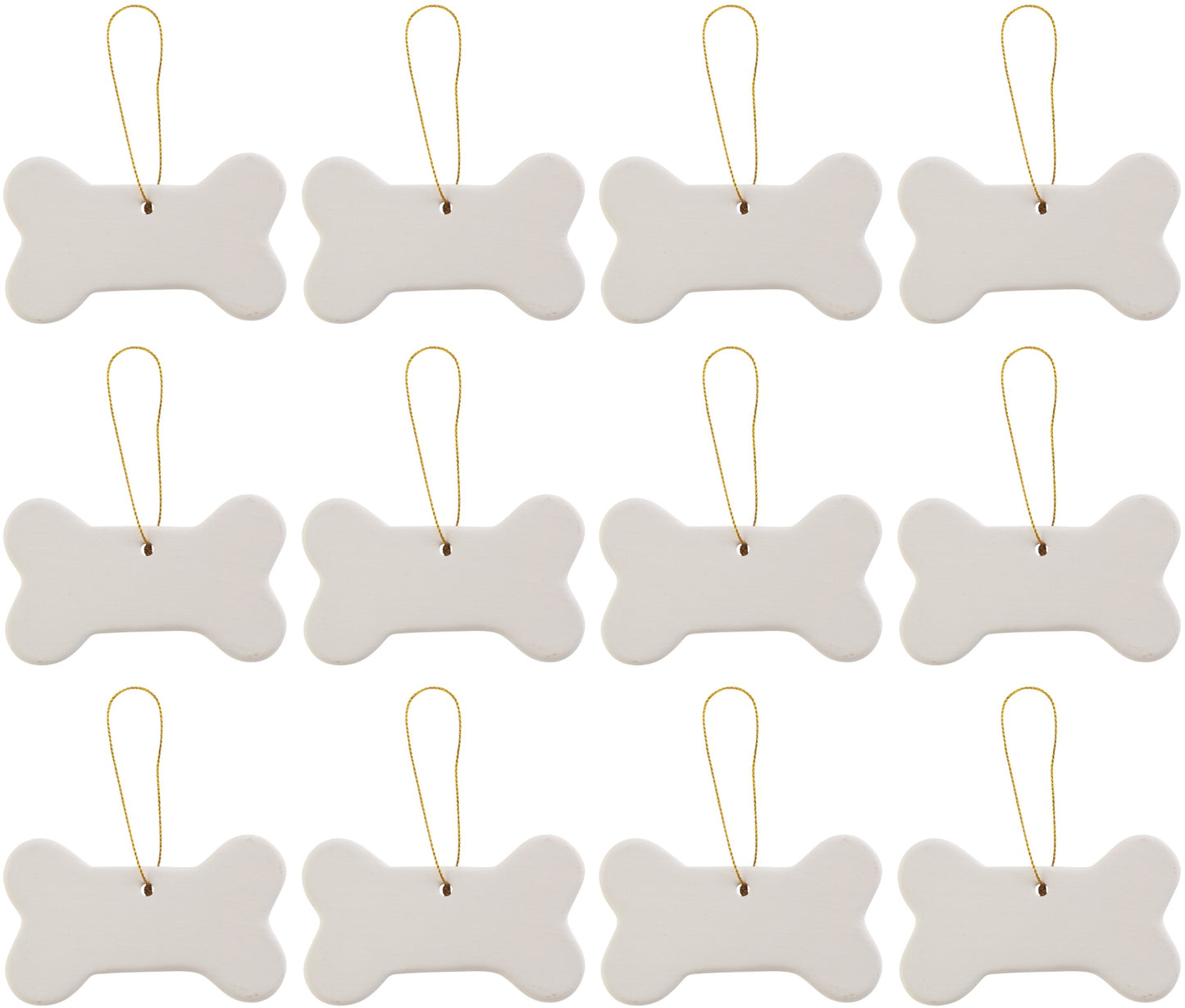 Ready to Paint DIY Ceramic Bisque Bone Shape Ornaments with Hanger for - for christmas